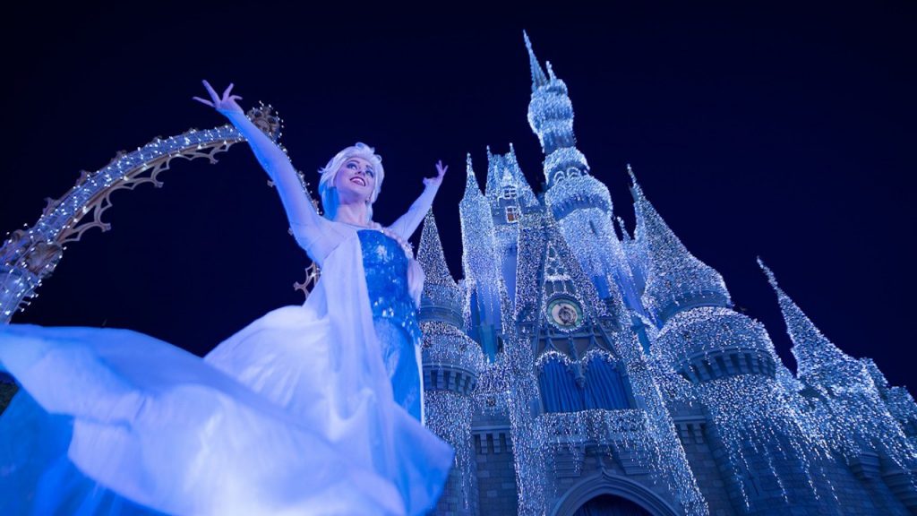 Featured image for “#DisneyParksLIVE: Watch the First ‘A Frozen Holiday Wish’ Castle Lighting of the Season on Nov. 3”