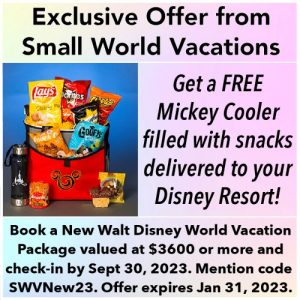 Featured image for “Free Mickey Cooler! Walt Disney World Vacation Package Offer from Small World Vacations”