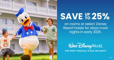 Featured image for “Walt Disney World – Save 10% to 25% on Rooms at Select Walt Disney World Resort Hotels in Early 2025”